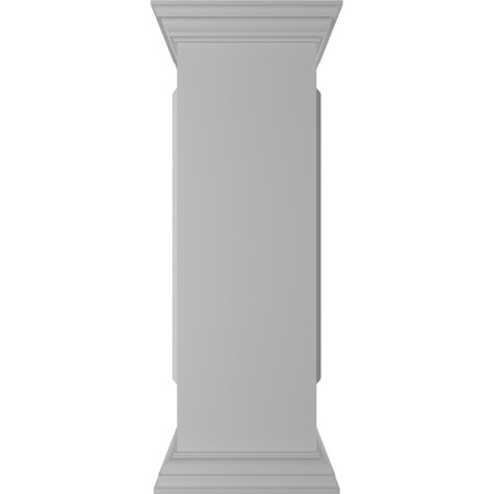 12W X 40H Straight Newel Post With Panel, Peaked Capital & Base Trim (Installation Kit Included)